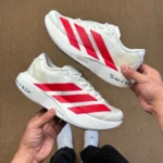 AD Adizero Evo SL Adidas Marathon Running Shoes Q Elastic Cushioning White Red JS1182
