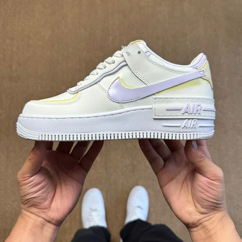 3A Pure Original Air Force 1 AF1 Macaron Sail White Purple Sneakers Nike AIR Force 1 Shadow DZ1847-113
