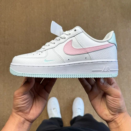 3A Pure Original Air Force 1 AF1 White Pink Blue Sneakers IH0640-161