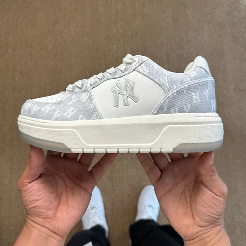 MLB White Grey Print Sneakers Item: 3ASXS015N (GP002)