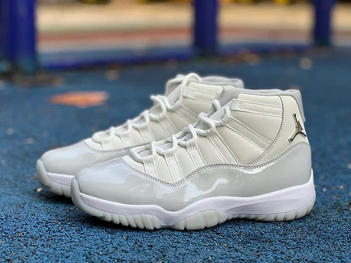 AJ11 White Grey High Top Sneakers Air Jordan 11 Grand Finale AR0715-110