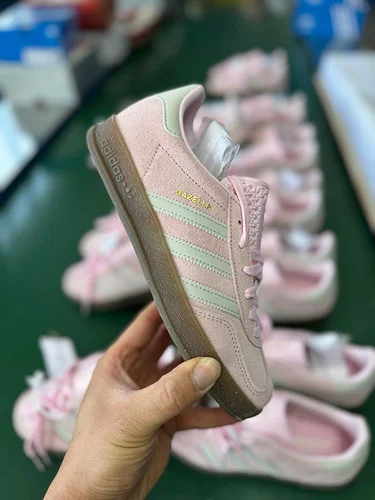 Adidas Originals Gazelle Indoor White Pink Gold Logo Sneakers JI2716