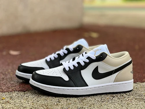 AJ1 Low White Brown Black Sneakers 553558-153
