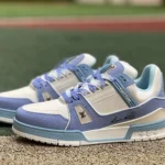 LOUIS VUITTON Trainer Lv White Blue Sneakers