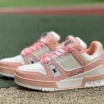 LOUIS VUITTON Trainer Lv White Pink Sneakers
