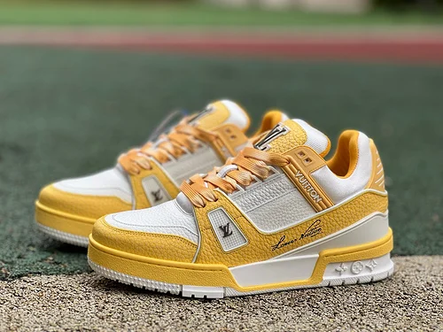 LOUIS VUITTON Trainer Lv White Yellow Sneakers