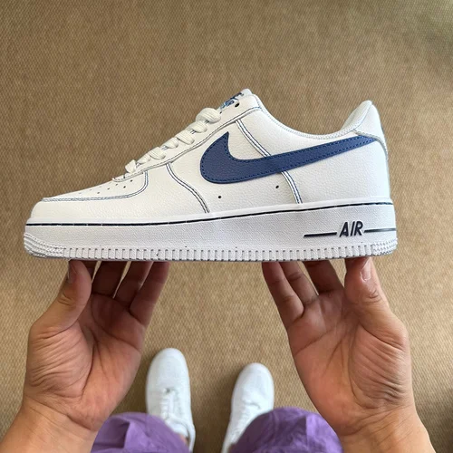 3A Pure Original Air Force 1 AF1 White Blue 100% Original Shoe Development HQ2037-100