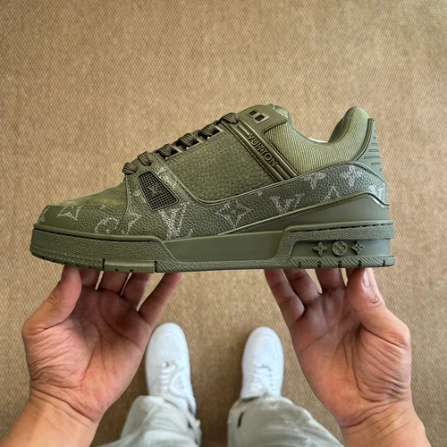 LV Trainer Green Grained Leather New Packaging Original Last Foshan Factory