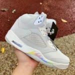 AJ5 Grey Snake Year Tear Away Retro Basketball Shoes HF3183-001