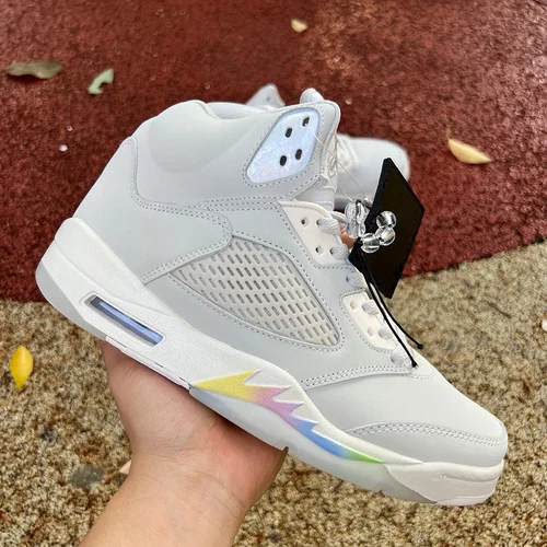 AJ5 Grey Snake Year Tear Away Retro Basketball Shoes HF3183-001