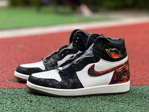 AJ1 Xuanwu Black White Orange Asia Limited CNY Snake Year IB3165-091