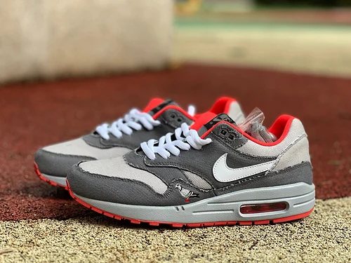 Nike Air Max 1 Grey Red Sneakers BV1977-011