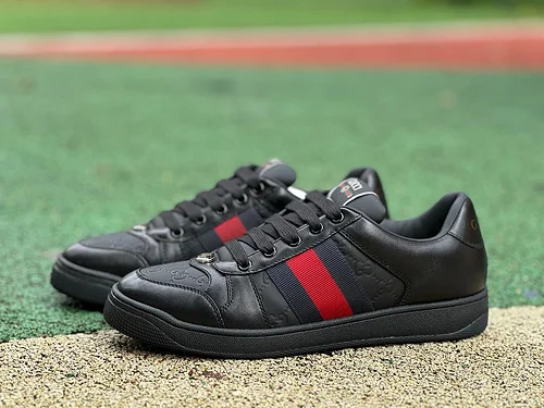 Gucci Screener Black Red Sneakers