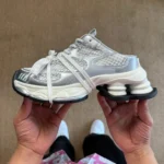 MAX 2025 Zhao Lusi GG-CC 5CM Platform Height Increasing Half Slippers Silver