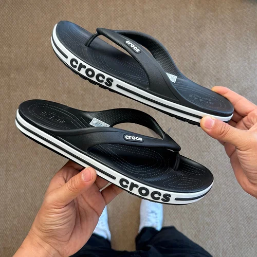 Black White Crocs Crocband Bea Flip Flops 5 Colors