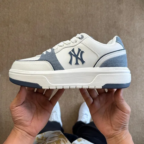 MLB Chunky Liner College Style Platform Sneakers White Cyan 3ASXD015N (GP002)