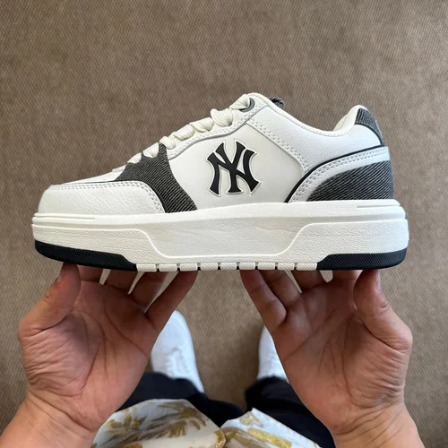 MLB Chunky Liner College Style Platform Sneakers Denim Black White 3ASXD015N (GP002)