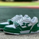 LOUIS VUITTON Trainer Floral Velcro White Green Sneakers