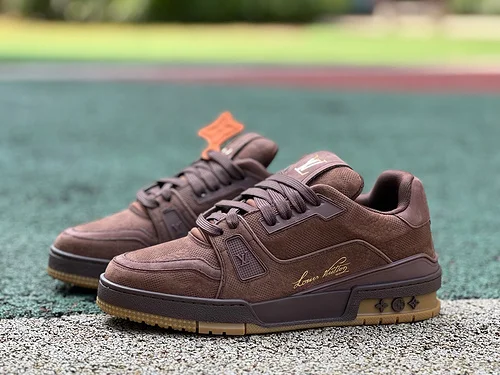 LOUIS VUITTON Trainer Denim Brown Sneakers