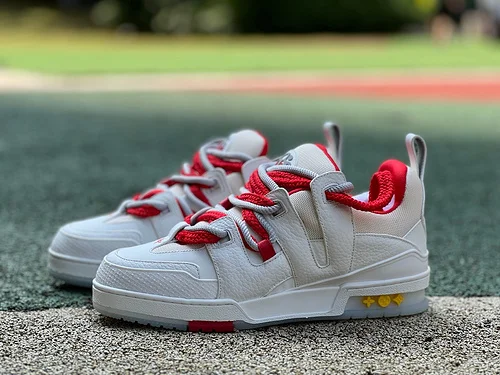 LOUIS VUITTON Skate LV White Red Lace-up Sneakers