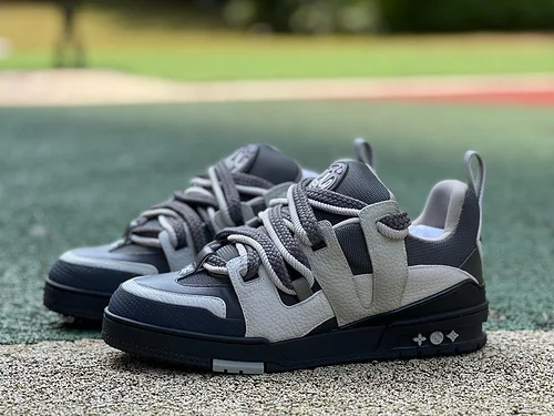 LOUIS VUITTON Skate LV Black Grey Lace-up Sneakers