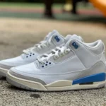AJ3 White Grey Blue Lucky Blue Sneakers CT8532-101