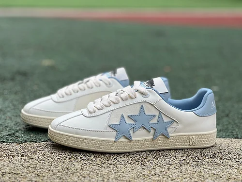 AMIRI Pacific Leather White Blue Sneakers