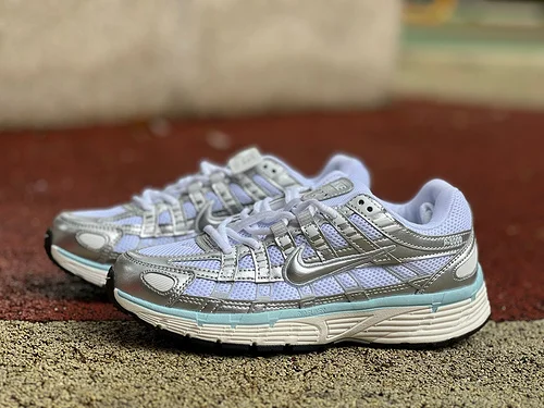 Nike P-6000 White Silver Blue Low Top Sneakers BV1021-106