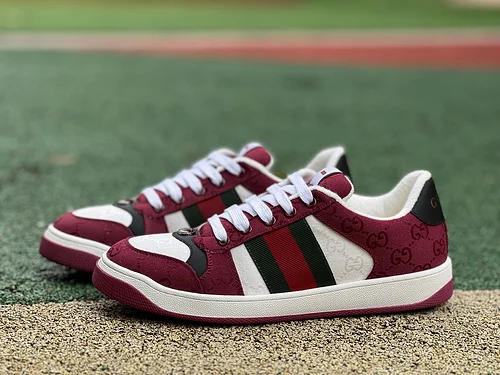 Gucci Screener Dirty Look White Red Sneakers