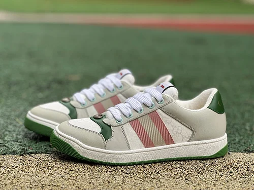 Gucci Screener Dirty Look White Grey Green Sneakers