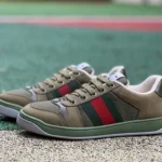 Gucci Screener Dirty Look Olive Green Sneakers