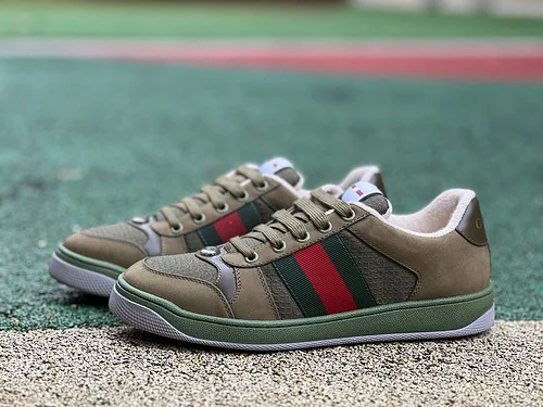Gucci Screener Dirty Look Olive Green Sneakers