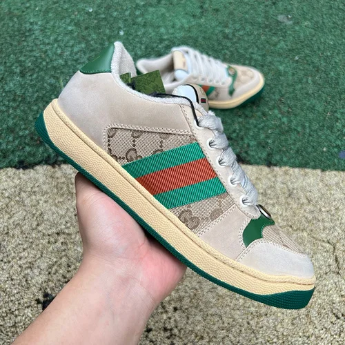 Gucci Screener Dirty Look Green Fabric Classic Sneakers