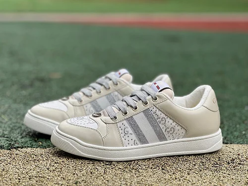 Gucci Screener Dirty Look White Diamond White Grey Sneakers