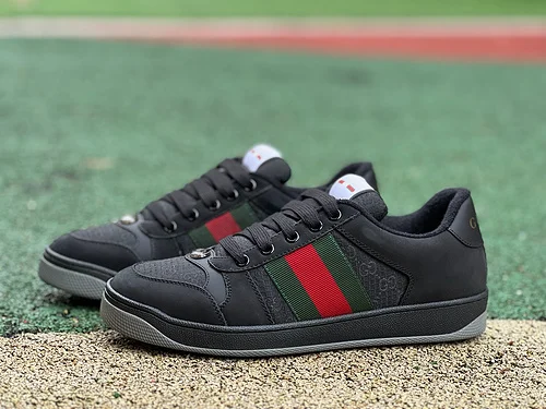 Gucci Screener Dirty Look Black Green Sneakers