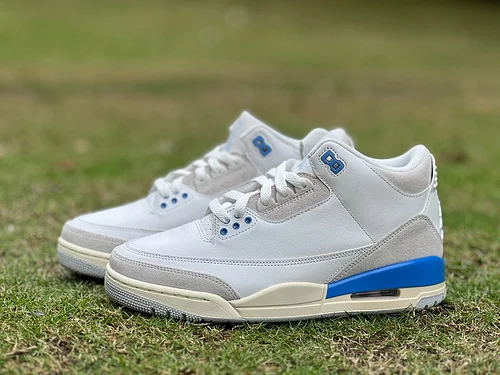 AJ3 White Grey Blue Lucky Blue Sneakers CT8532-101