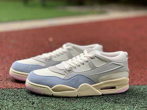 AJ4 Low White Grey Blue Pink Sneakers WMNS IB4466-025