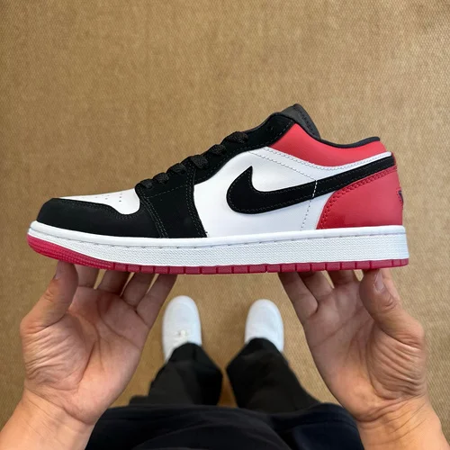 DT Pure Original AJ1 Low Black Red Toe Sneakers IB8971-106