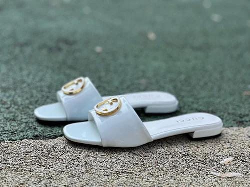 GUCCI Nojum One-Strap Slides Women's White