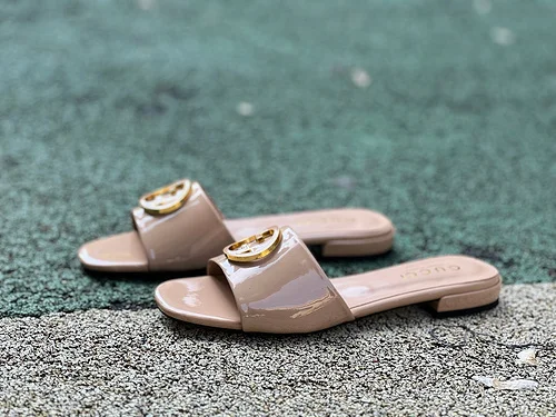 GUCCI Nojum One-Strap Slides Women's Beige