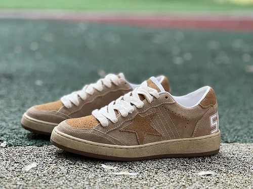 Golden Goose Ball Star Suede Off-White Brown Sneakers