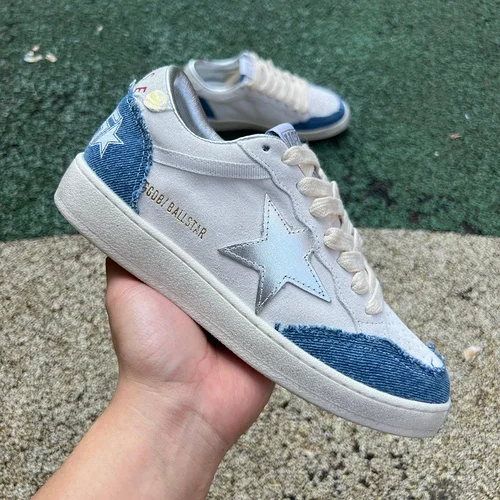 Golden Goose Ball Star Suede Off-White Blue Sneakers