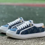 LV White Blue Biscuit Shoes Canvas Shoes LOUIS VUITTON Lagoon Sneaker 25SS