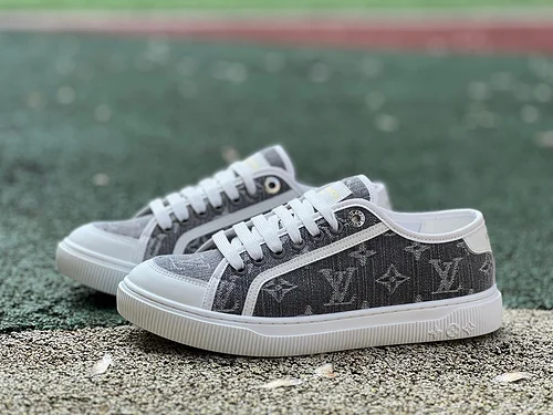 LV White Grey Biscuit Shoes Canvas Shoes LOUIS VUITTON Lagoon Sneaker 25SS