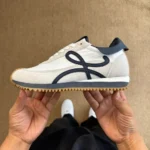 LOEWE Flow Runner High Top Training Shoes White Blue Grey