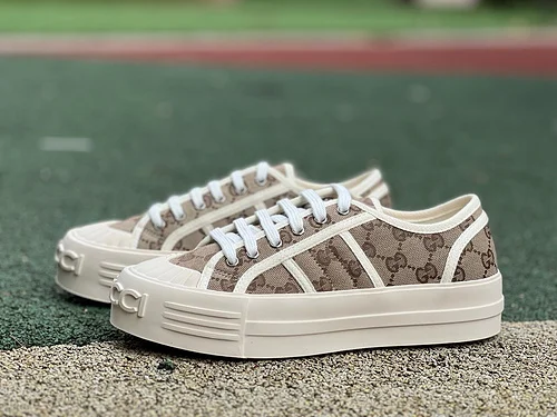 Gucci Platform Canvas Shoes 5cm Invisible Height Increase