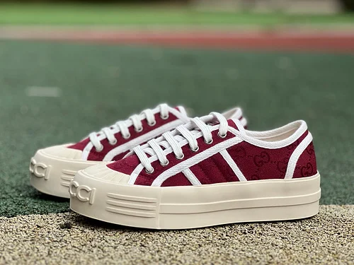 Gucci Platform Canvas Shoes 5cm Invisible Height Increase