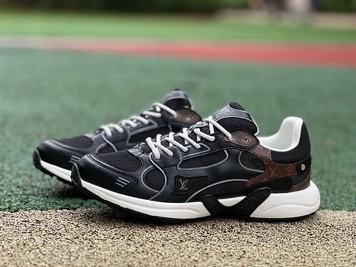 LOUIS VUITTON Olympia LV Black White Brown Sneakers