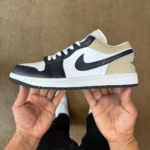 AJ1 Low White Brown Black Sneakers 553558-153