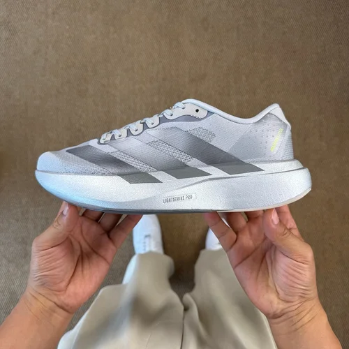 AD Adizero Evo SL Adidas Marathon Running Shoes Grey Silver JR3418